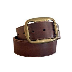 RUGBY Ralph Lauren Brown Preppy Leather Womens Belt Large